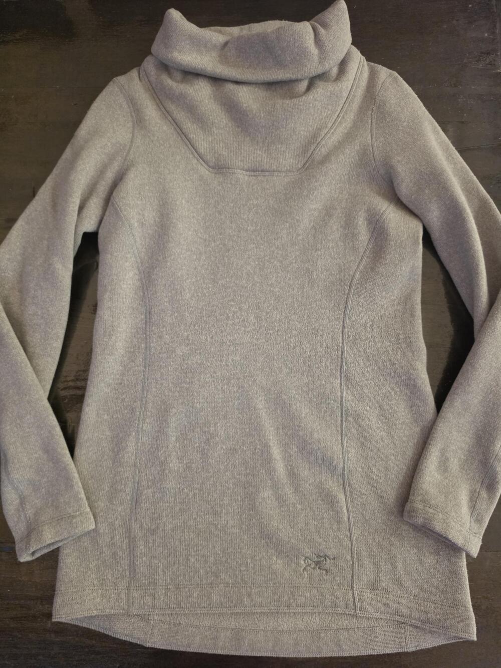 (S) Arc'teryx Cozy Casual Layering Gray Fleece Cowl Neck Pullover
